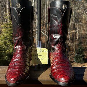 [SOLD] Lucchese pirarucu, Roper Cowboy Boots in men's 8D